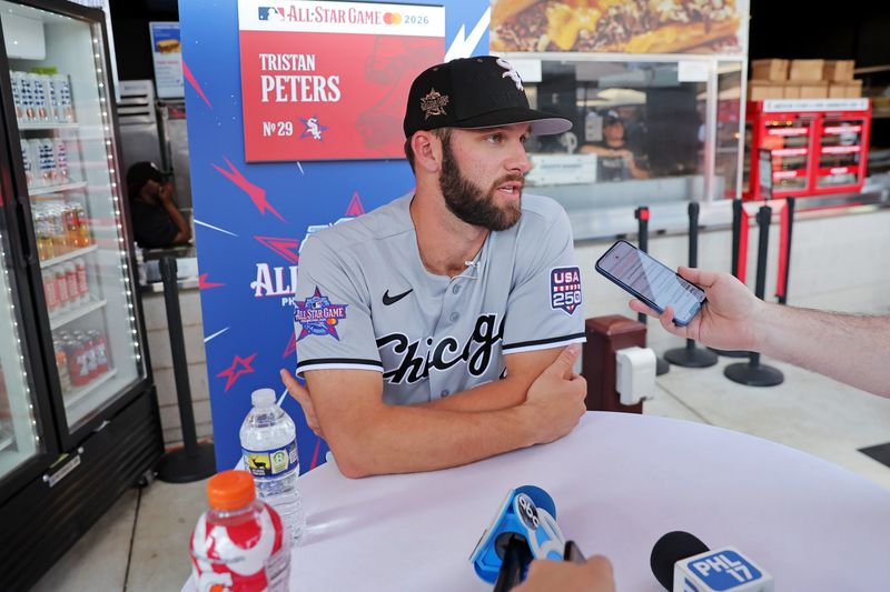 Chicago White Sox center fielder Tristan Peters (29) before the home run derby at Citizens Bank Park on Monday, July 13 in Philadelphia.