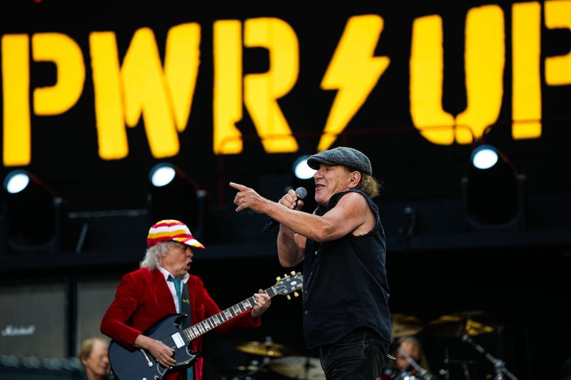 AC/DC performs during their “Power Up" tour stop at the Ohio Stadium on July 15, 2026 in Columbus, Ohio.