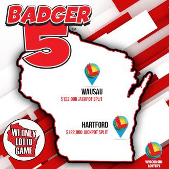 Two Badger 5 players are splitting $122,000 after purchasing tickets in Wausau and Hartford.