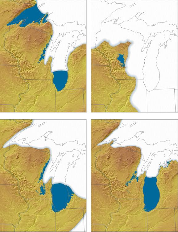 Lake Michigan was smaller thousands of years ago when glaciers were still in the area.