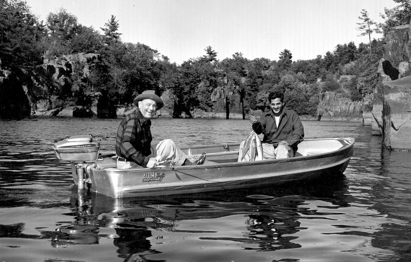 Cal Johnson, left, was born in Phillips, Wis., and went on to a storied career in outdoor communication, including as a newspaper reporter, radio show host and founding member of the Outdoor Writers Association of America.