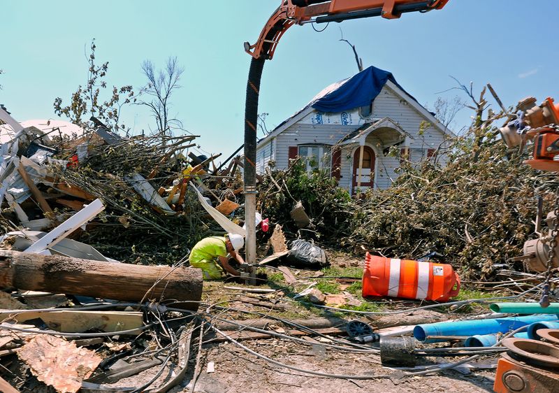 Clean-up and repair continues one week after an estimated EF-3 tornado tore through the area in Menasha, Wisconsin on August 3, 2026. The estimated EF-3 tornado touched down on July 27.
Wm. Glasheen USA TODAY NETWORK-Wisconsin